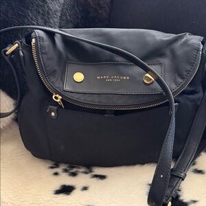 Marc Jacobs Black Crossbody Bag with Gold Accents